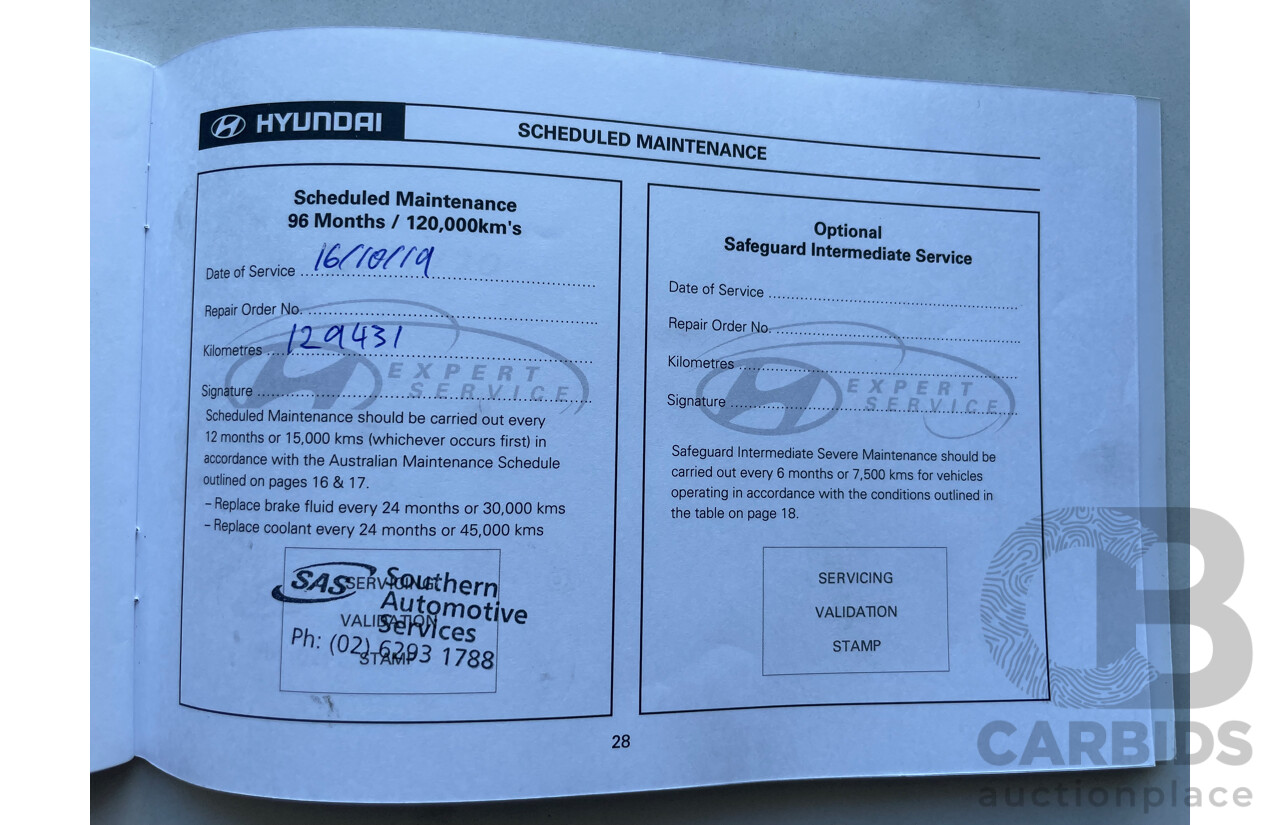 01/10 Hyundai I30 SX FWD FD MY10 5D Hatchback Blue 2.0L