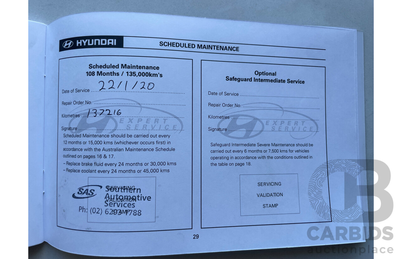 01/10 Hyundai I30 SX FWD FD MY10 5D Hatchback Blue 2.0L