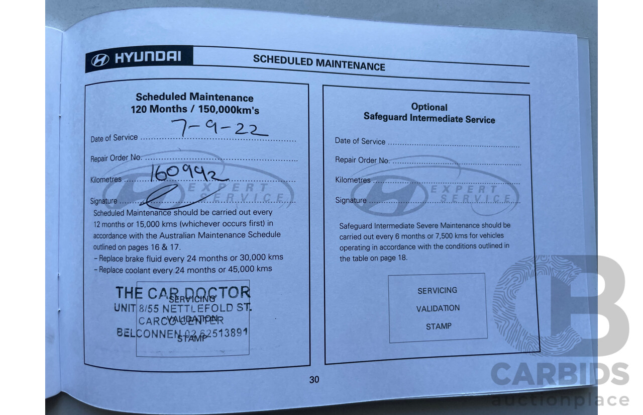 01/10 Hyundai I30 SX FWD FD MY10 5D Hatchback Blue 2.0L