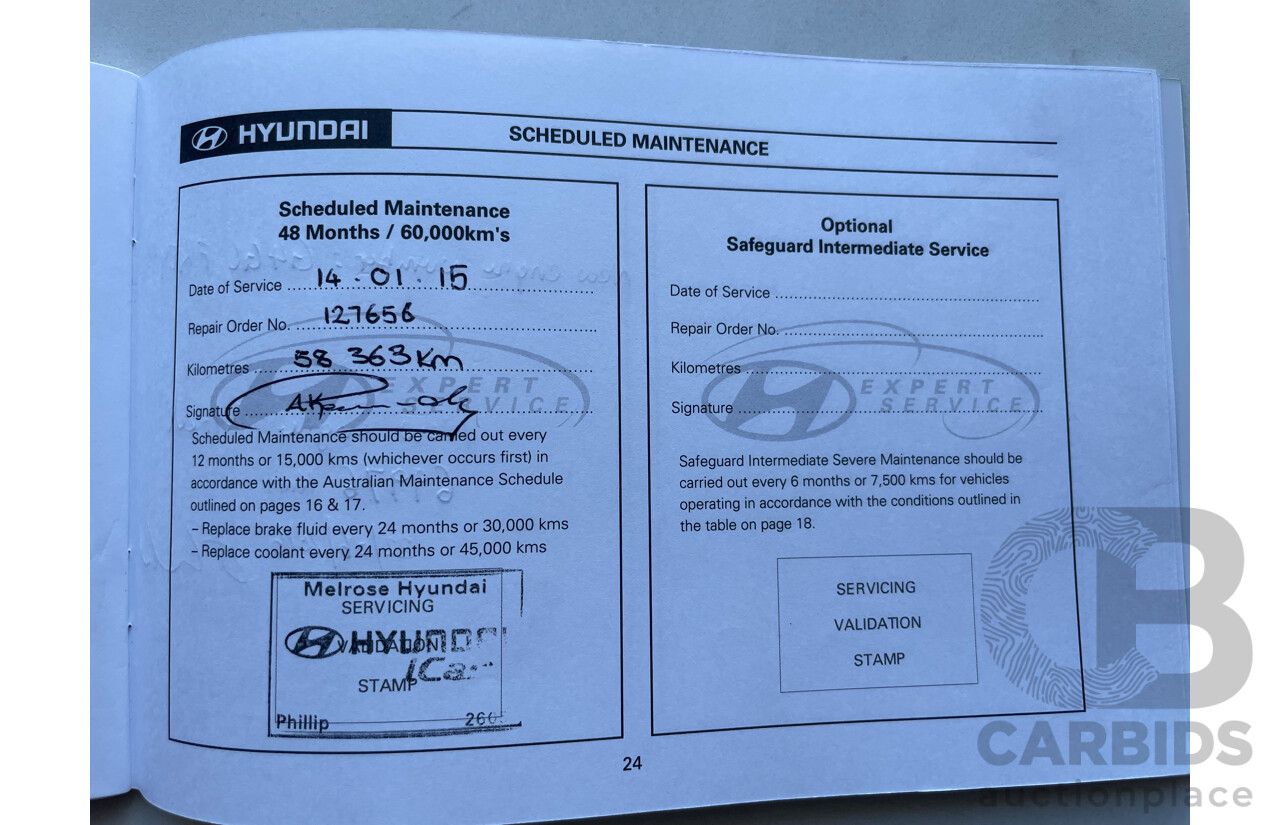 01/10 Hyundai I30 SX FWD FD MY10 5D Hatchback Blue 2.0L