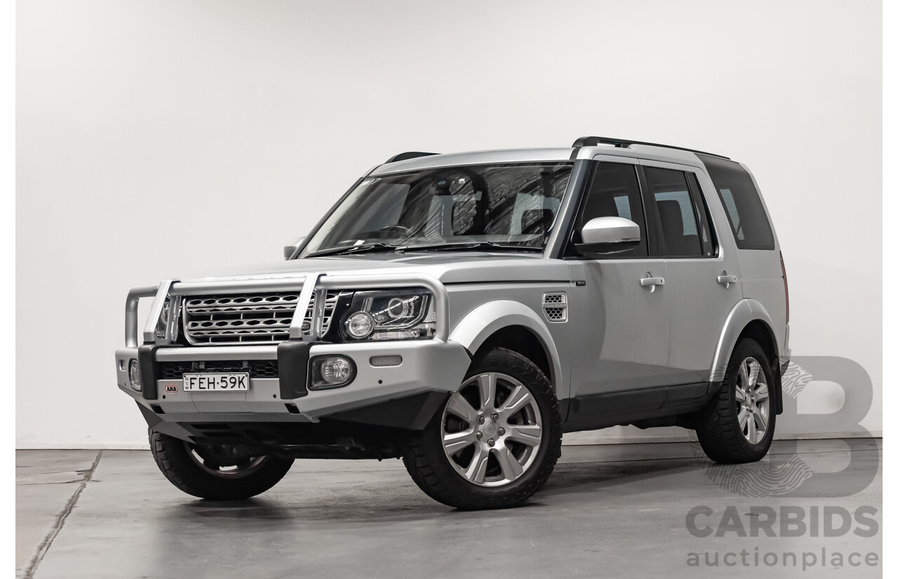 11/2015 Land Rover Discovery 4 3.0 SDV6 HSE (4x4) MY16 4d Wagon Rohdium Silver Twin Turbo Diesel V6 3.0L - 7 Seater