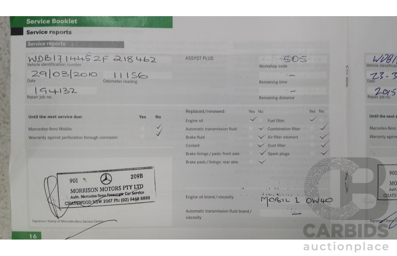 5/2009 Mercedes Benz SLK 200 Kompressor R171 08 Upgrade 2d Convertible Yellowstone Supercharged 1.8L