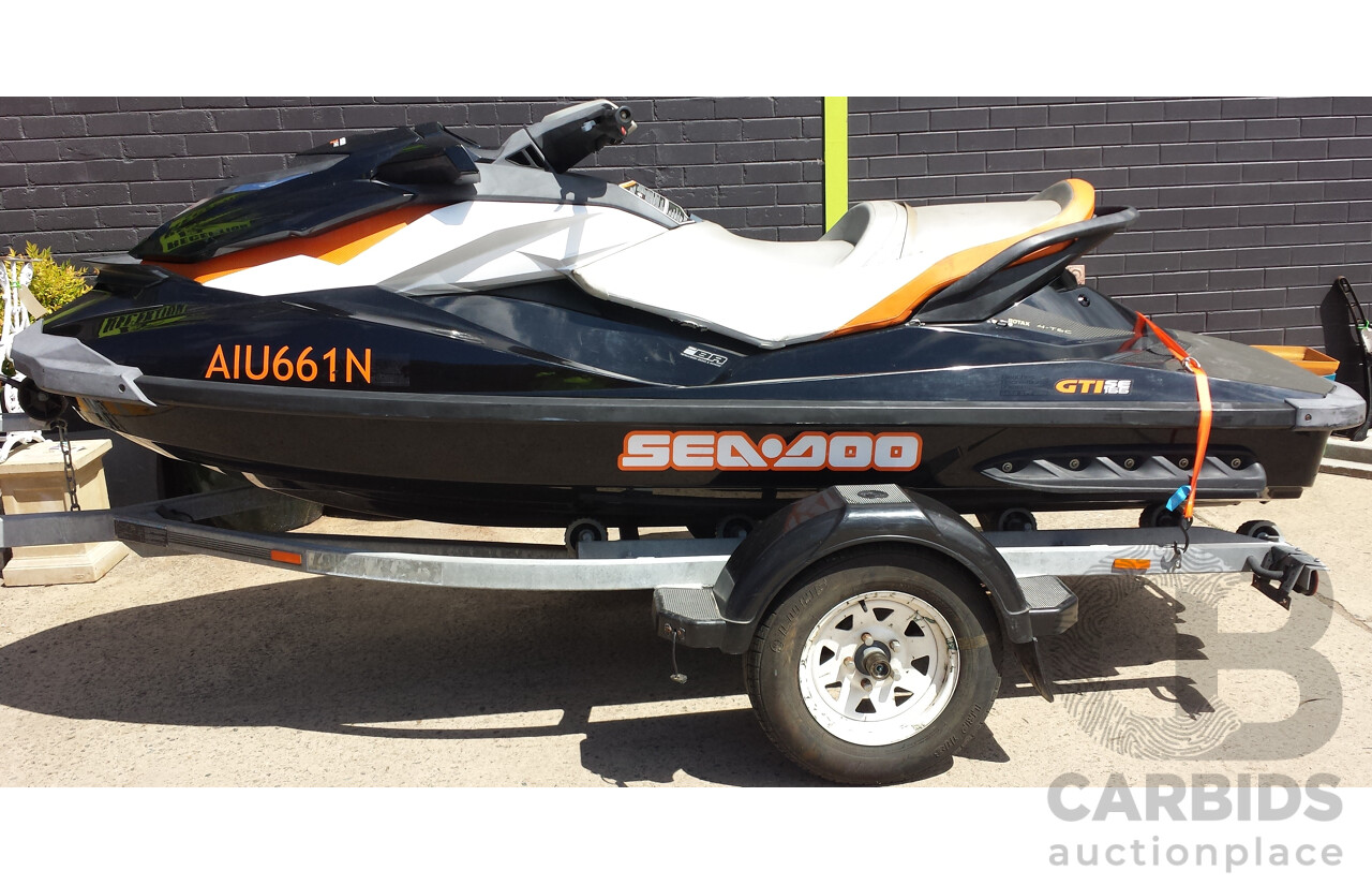 2011 Sea Doo GTI SE 155 Personal Watercraft Jetski and 02/2015 Boeing Jet-Ski Trailer