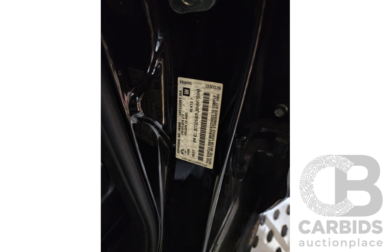 10/2017 Holden Captiva 7 LTZ (AWD) CG MY18 4d Wagon Black Turbo Diesel 2.2L - 7 Seater