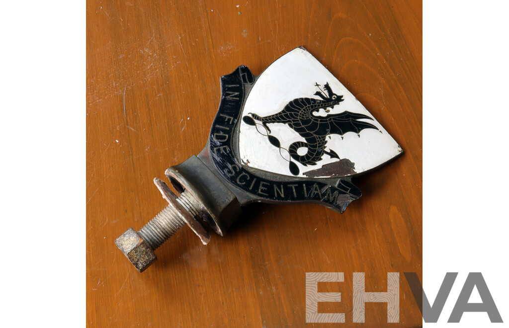 Vintage Newington College Wyvern Mascot 'In Fide Scientiam'