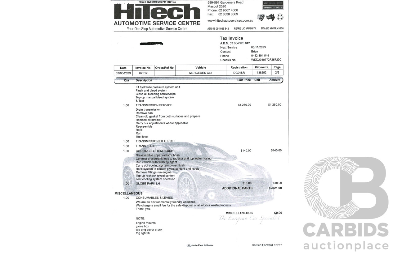 11/2008 Mercedes Benz C63 AMG W204 4d Sedan Palladium Silver Metallic V8 6.3L