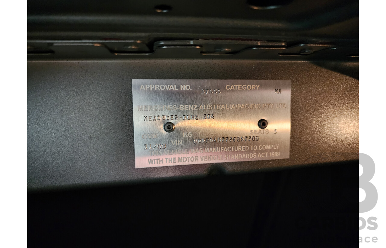 11/2008 Mercedes Benz C63 AMG W204 4d Sedan Palladium Silver Metallic V8 6.3L