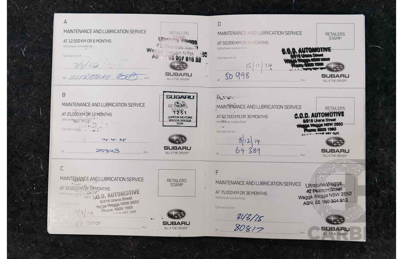 7/2013 Subaru Outback 2.0D Premium (AWD) MY13 4d Wagon White Turbo Diesel 2.0L