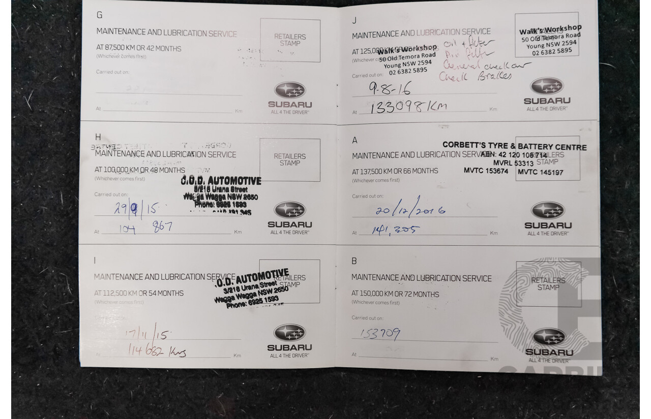 7/2013 Subaru Outback 2.0D Premium (AWD) MY13 4d Wagon White Turbo Diesel 2.0L