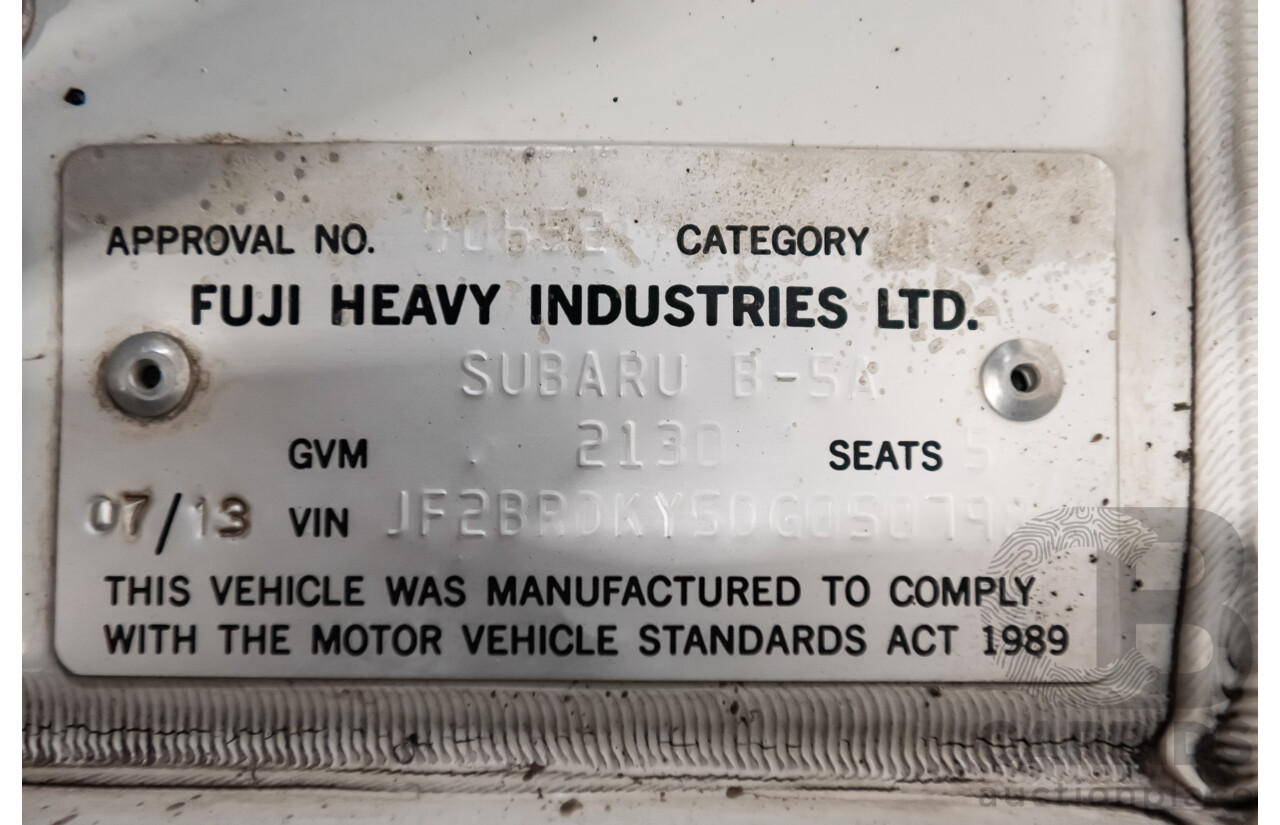 7/2013 Subaru Outback 2.0D Premium (AWD) MY13 4d Wagon White Turbo Diesel 2.0L