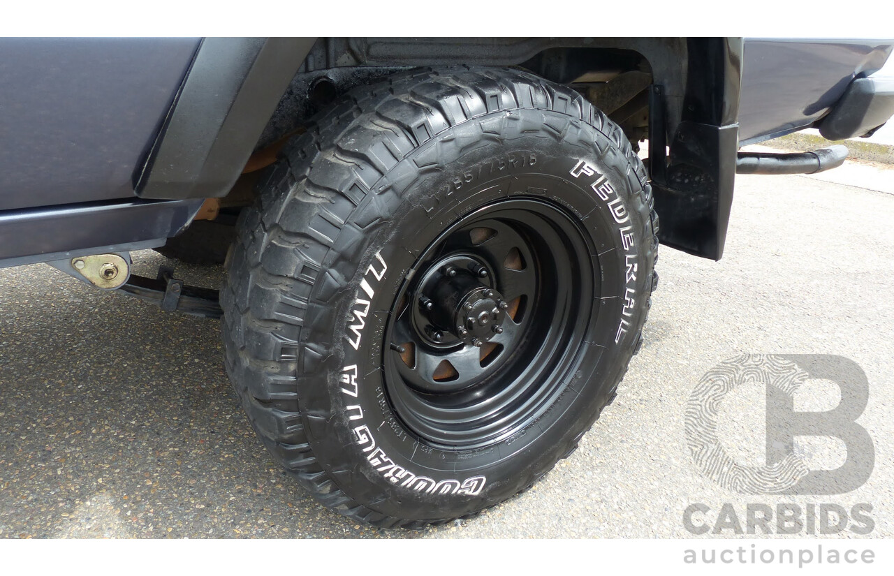 1/1986 Toyota Landcruiser Sahara (4x4) HJ61RG 4d Wagon Blue Diesel 4.0L