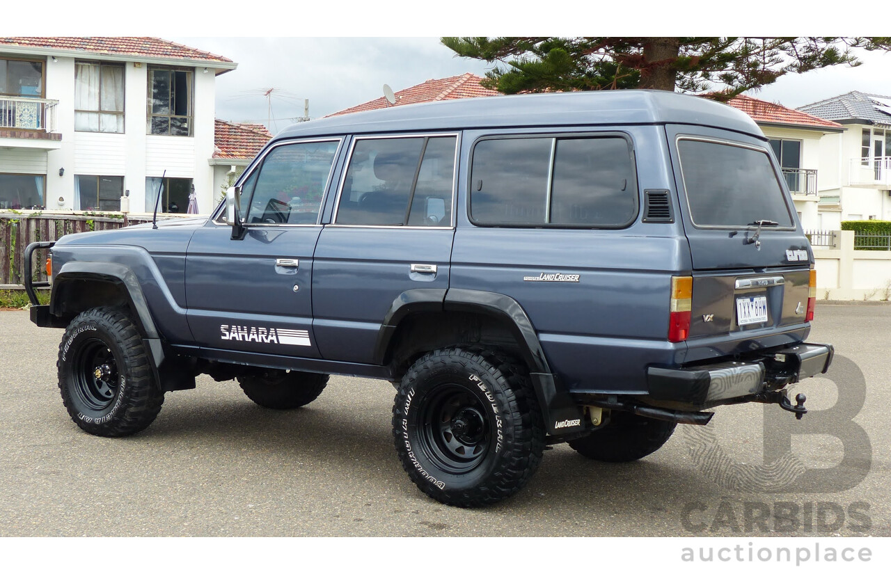 1/1986 Toyota Landcruiser Sahara (4x4) HJ61RG 4d Wagon Blue Diesel 4.0L