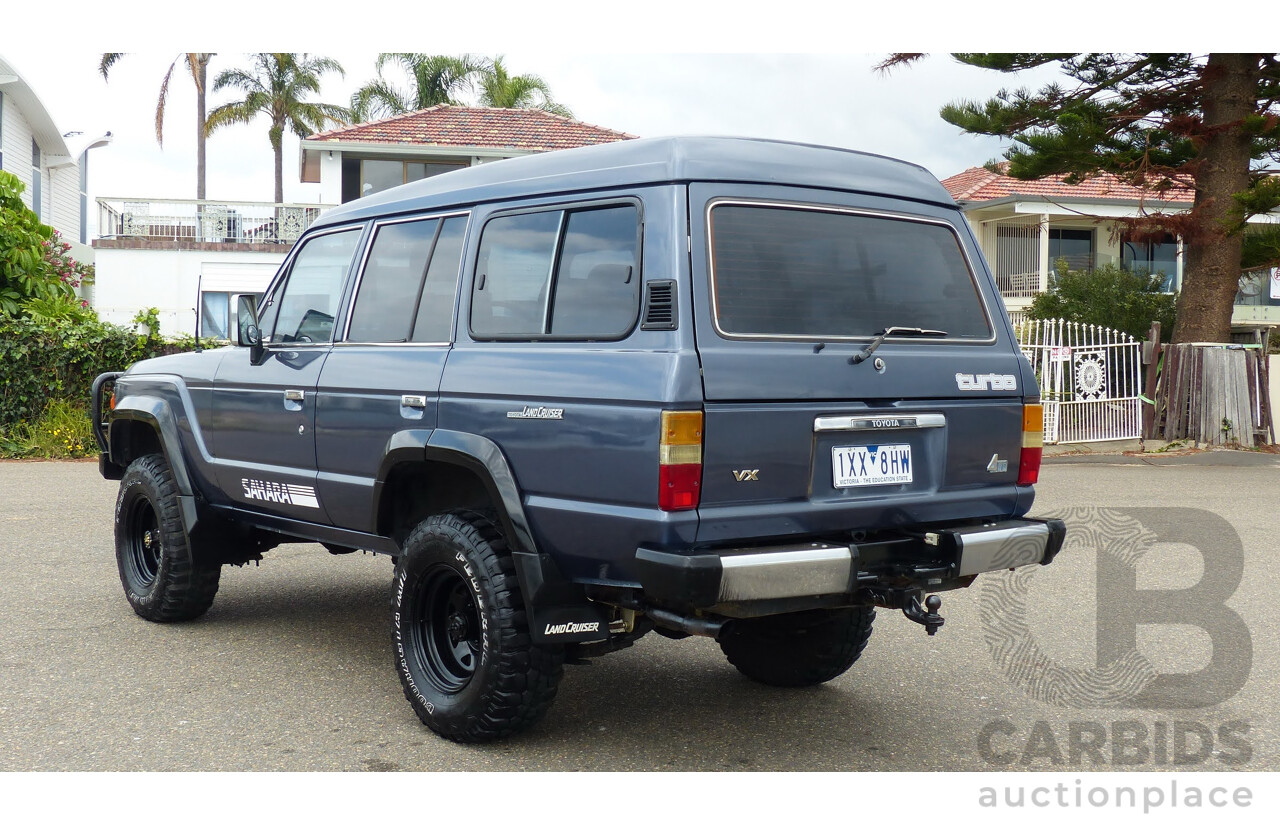 1/1986 Toyota Landcruiser Sahara (4x4) HJ61RG 4d Wagon Blue Diesel 4.0L