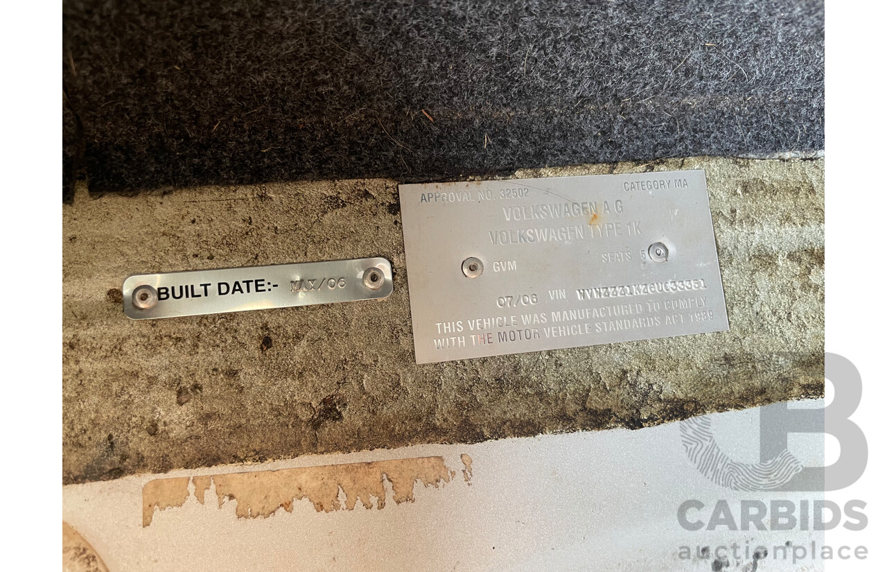 07/06 Volkswagen Golf GTi FWD 1K 5D Hatchback White 2.0L