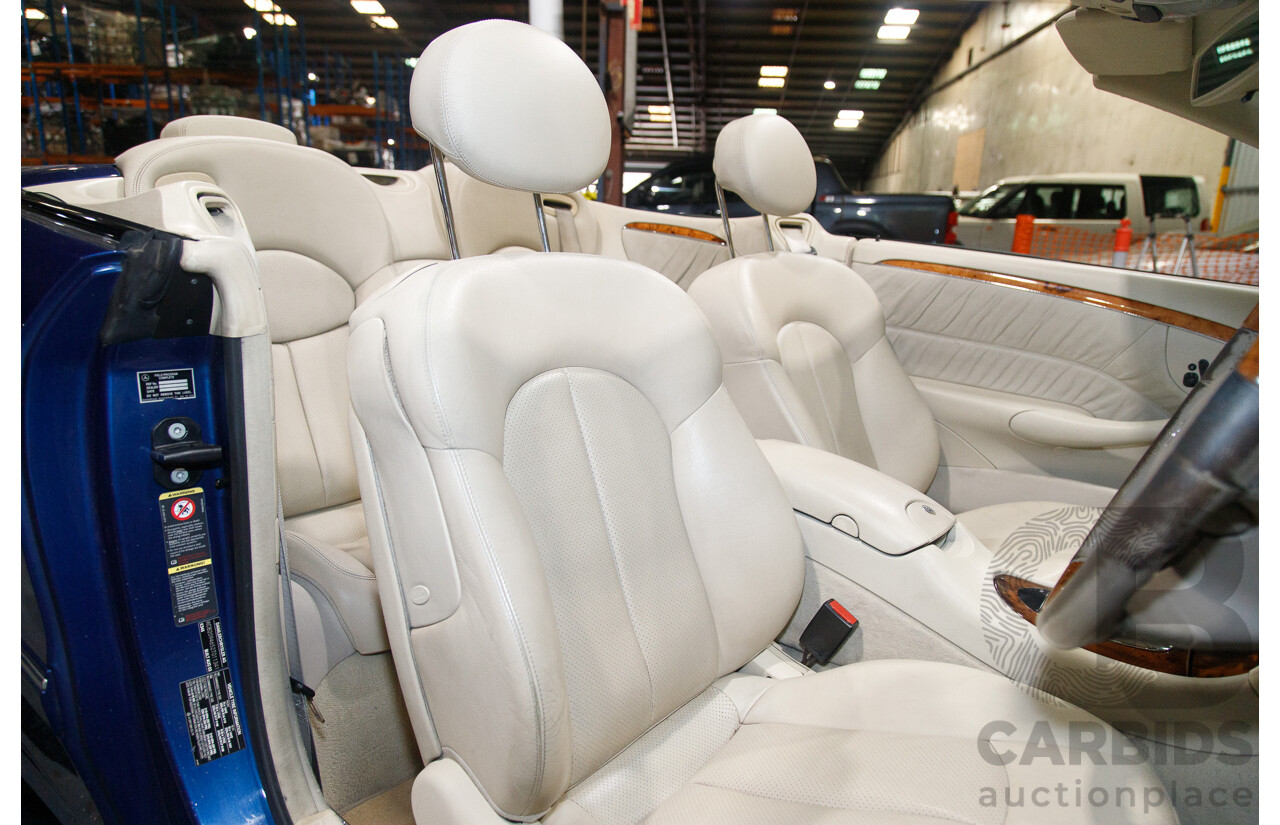 8/2003 Mercedes Benz CLK320 Elegance 2d Cabriolet Bright Blue Metallic V6 3.2L