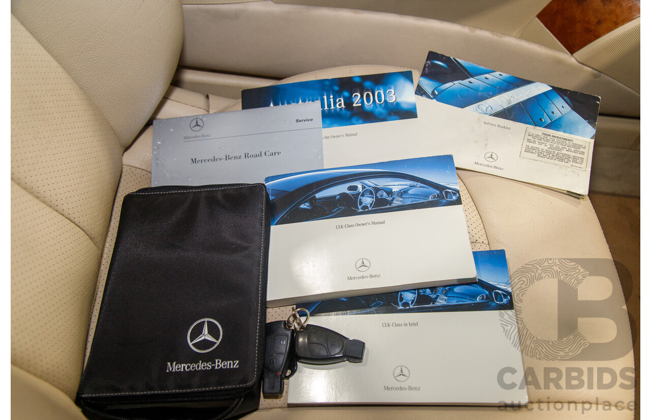 8/2003 Mercedes Benz CLK320 Elegance 2d Cabriolet Bright Blue Metallic V6 3.2L