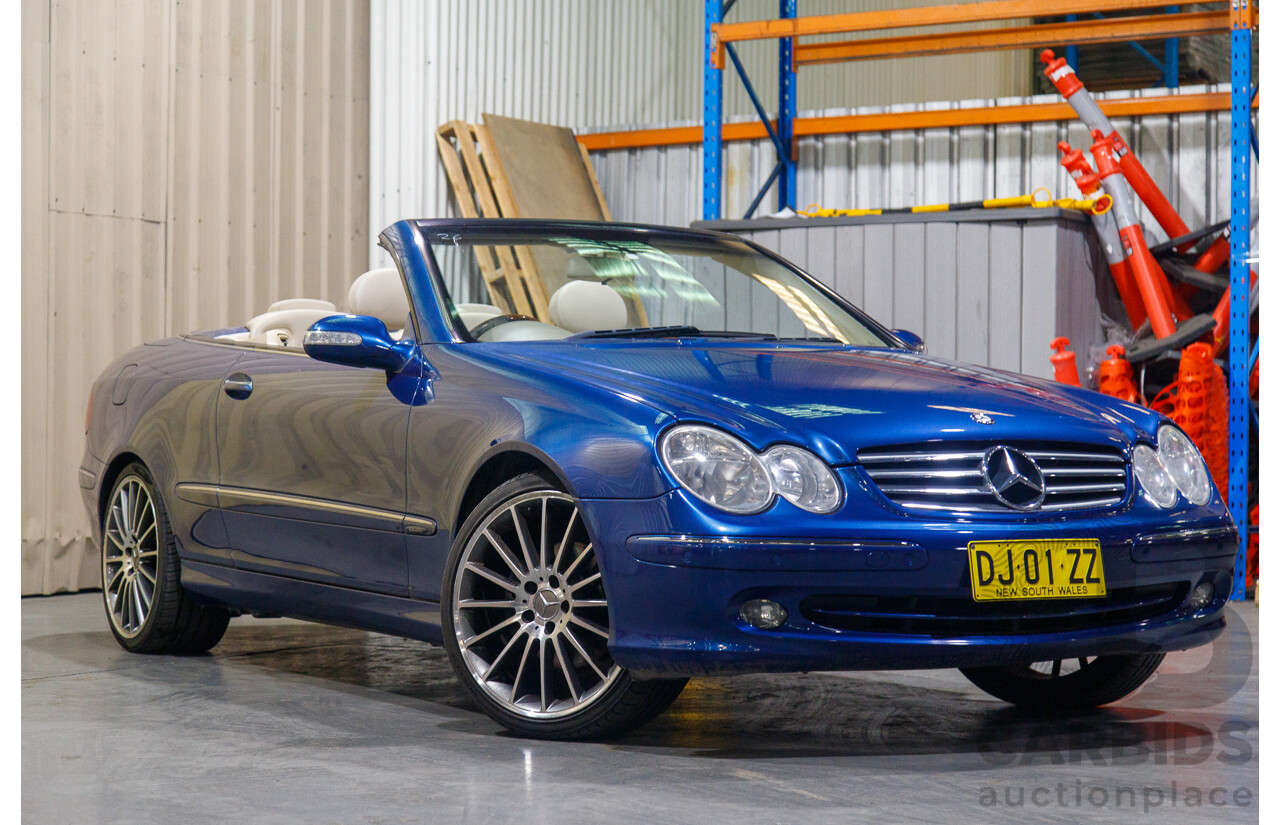 8/2003 Mercedes Benz CLK320 Elegance 2d Cabriolet Bright Blue Metallic V6 3.2L