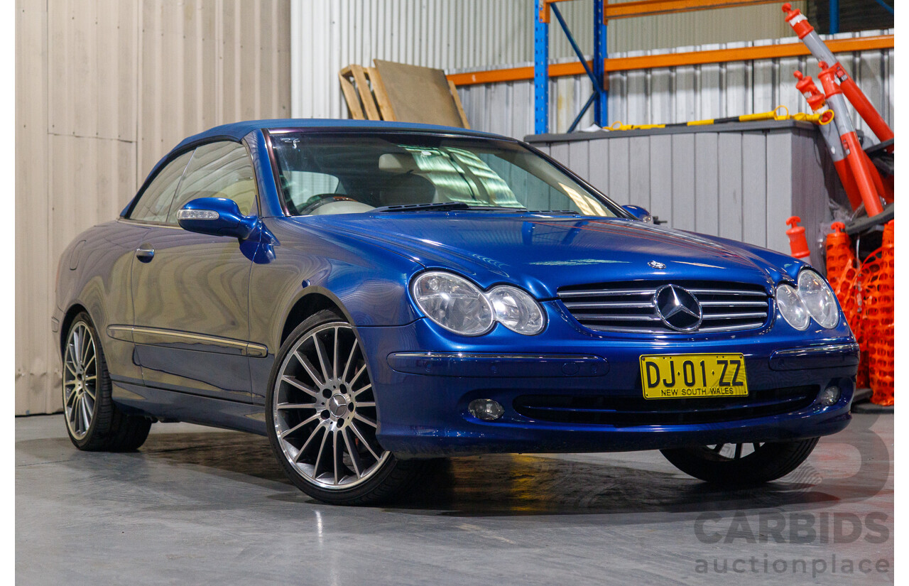 8/2003 Mercedes Benz CLK320 Elegance 2d Cabriolet Bright Blue Metallic V6 3.2L