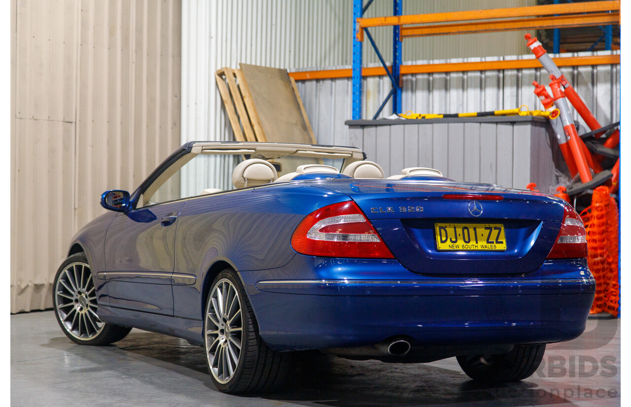 8/2003 Mercedes Benz CLK320 Elegance 2d Cabriolet Bright Blue Metallic V6 3.2L