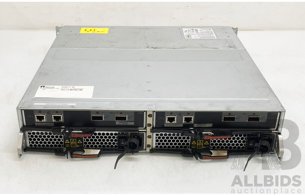 NetApp (NAJ-1001) 24-Bay 2RU Hard Drive Array (14.4TB) W/ SAS Controller Modules