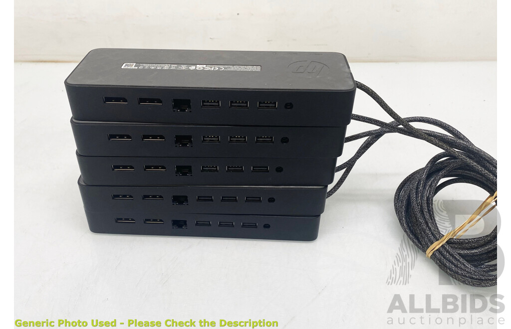 HP (HSA-B005D5) USB-C Universal Docking Stations - Lot of Five
