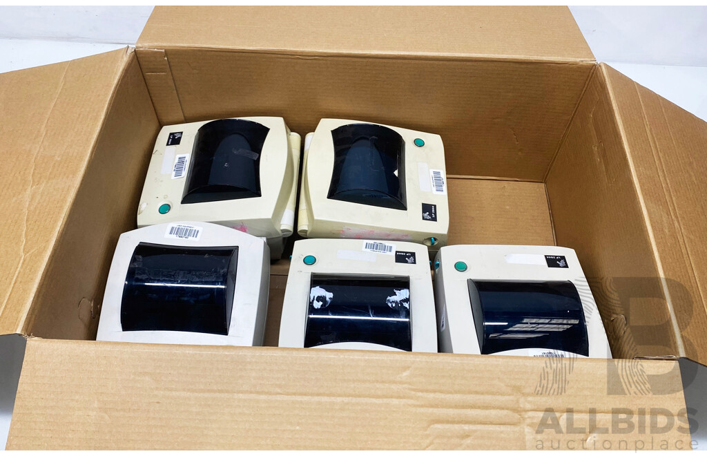 Zebra (LP2844) Label Printers - Lot of Five