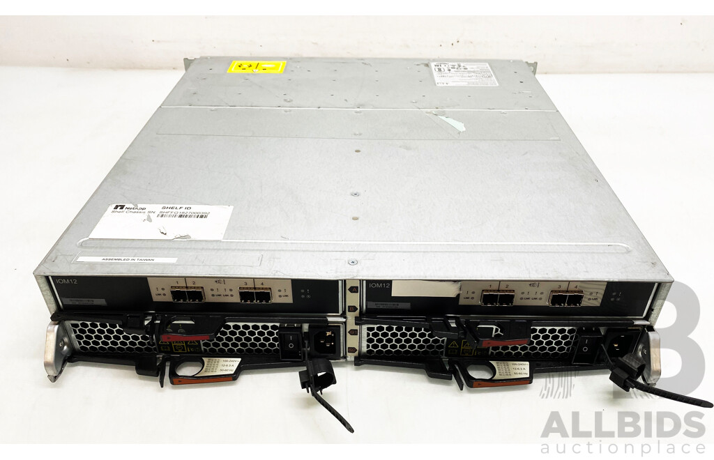 NetApp (NAJ-1501) 24-Bay 2RU Hard Drive Array (21.6TB) W/ SAS Controller Modules