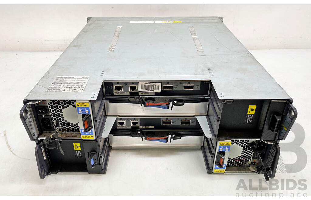 NetApp (NAJ-0801) 24-Bay 3RU (66TB Installed) Hard Drive Array W/ SAS Controller Modules
