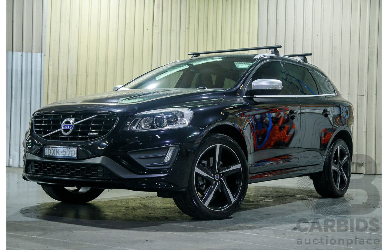 6/2015 Volvo XC60 D5 R-Design (AWD) DZ MY15 4d Wagon Metallic Black Twin Turbo Diesel 2.4L