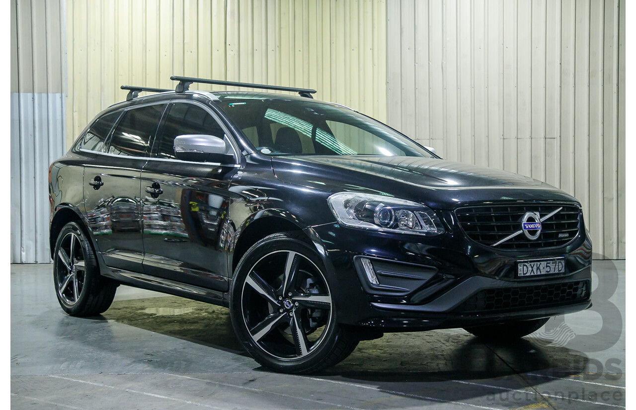 6/2015 Volvo XC60 D5 R-Design (AWD) DZ MY15 4d Wagon Metallic Black Twin Turbo Diesel 2.4L