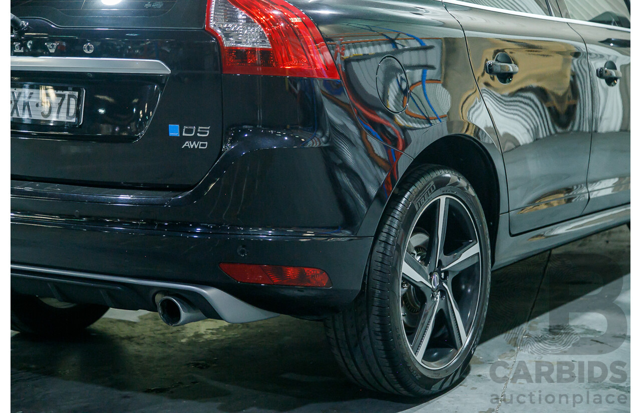 6/2015 Volvo XC60 D5 R-Design (AWD) DZ MY15 4d Wagon Metallic Black Twin Turbo Diesel 2.4L