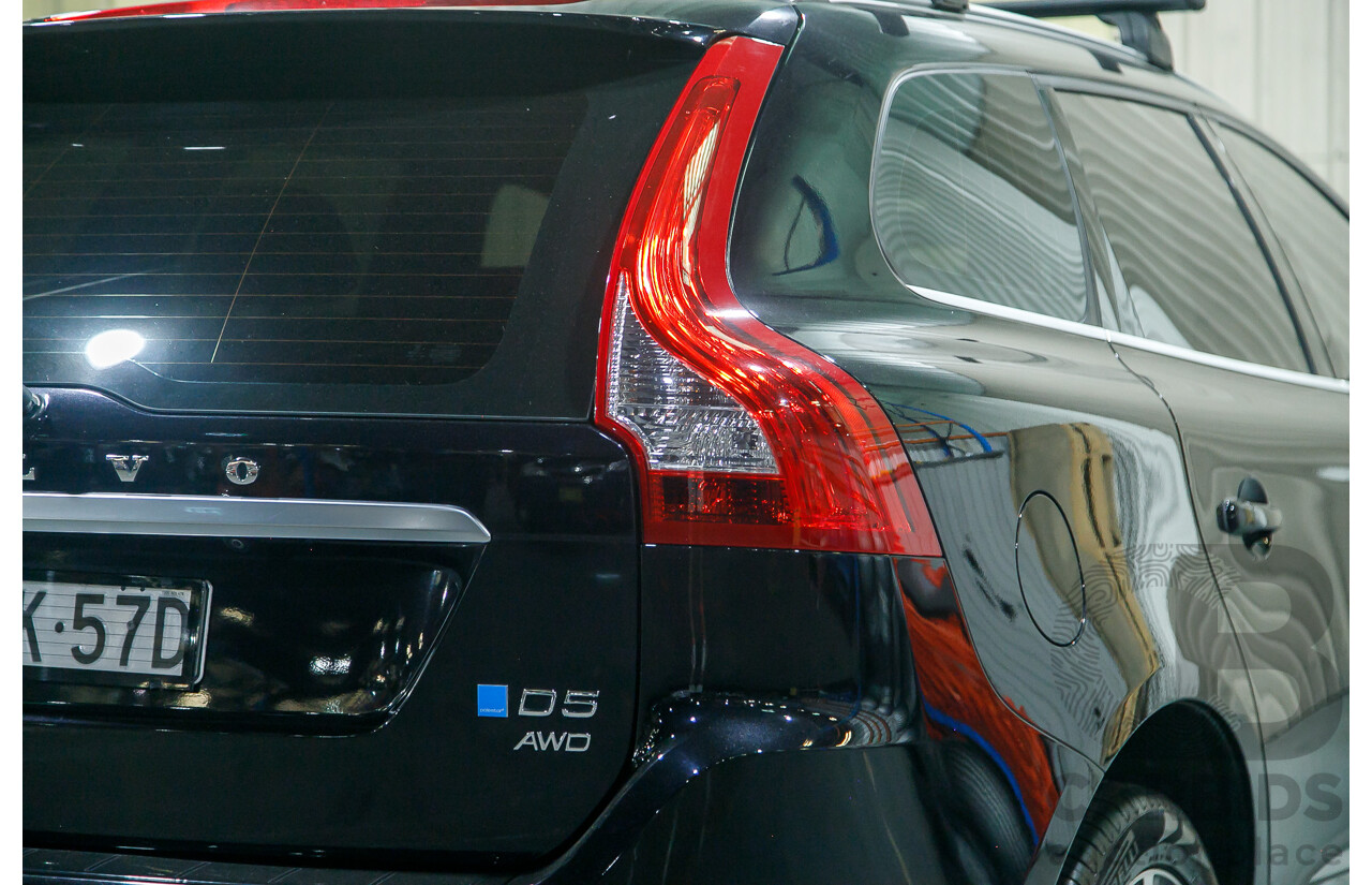 6/2015 Volvo XC60 D5 R-Design (AWD) DZ MY15 4d Wagon Metallic Black Twin Turbo Diesel 2.4L