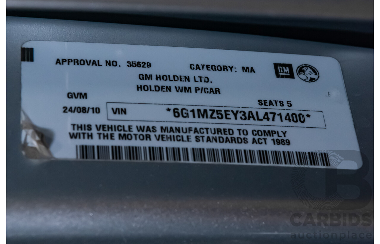 8/2010 Holden Caprice WM MY10 4d Sedan Silver V8 6.0L