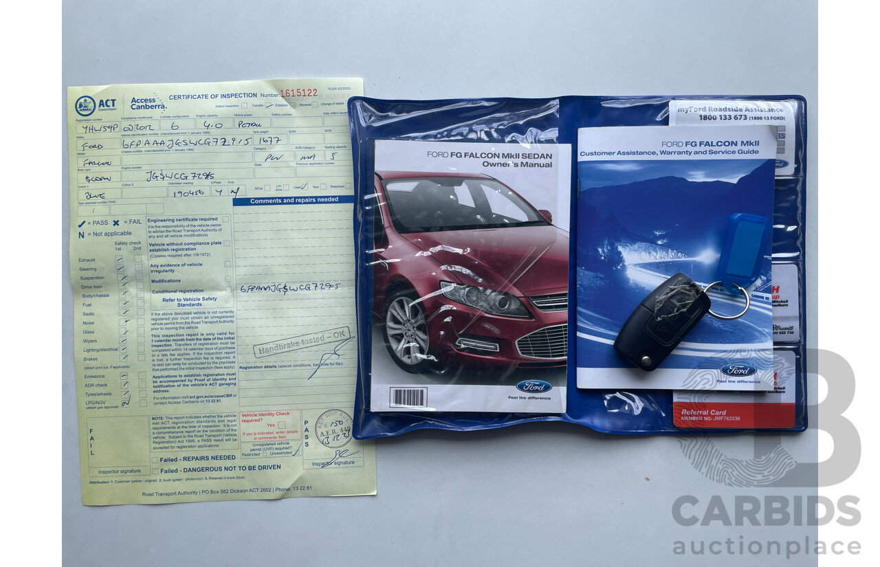 03/12 Ford Falcon XR6 RWD FG UPGRADE 4D Sedan Blue 4.0L