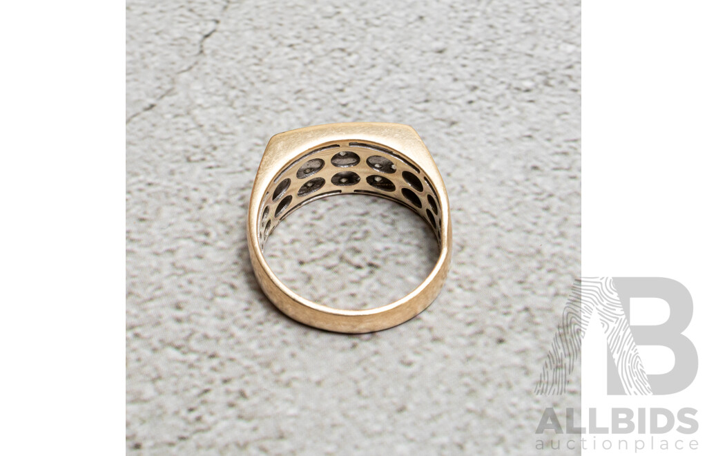 9ct Men's Diamond Dress Ring, TDW 1.0CT, Size Y, 7.04 Grams