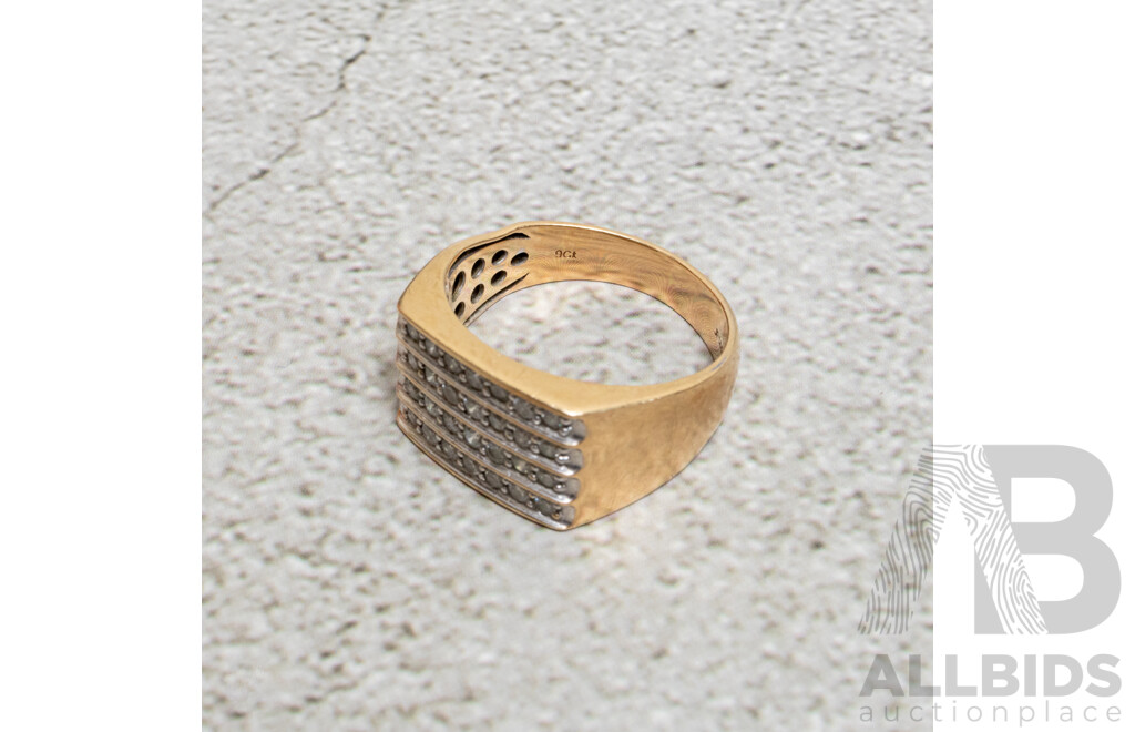 9ct Men's Diamond Dress Ring, TDW 1.0CT, Size Y, 7.04 Grams