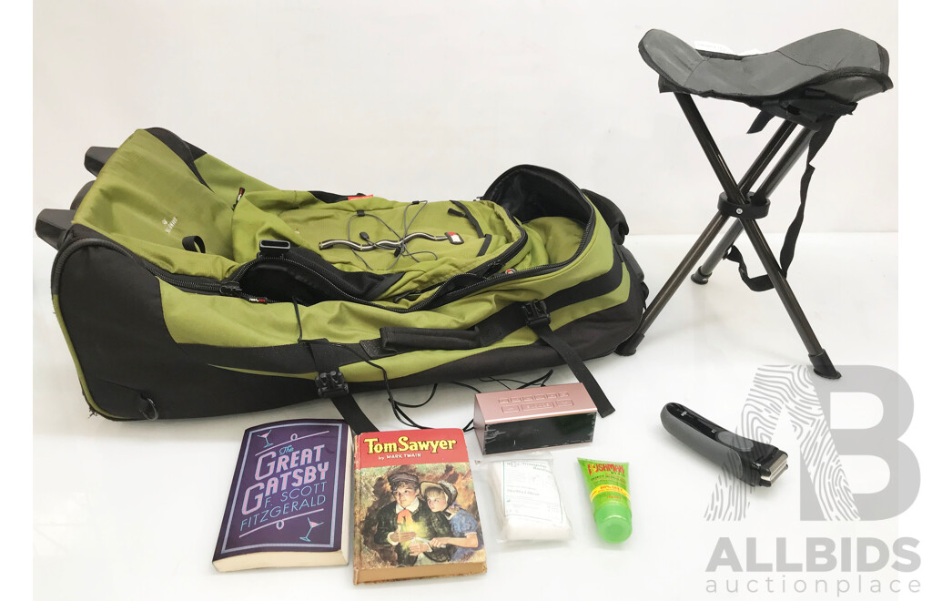 BlackWolf Grand Tour 85L Wheeled Travel Pack with Miscellaneous Items