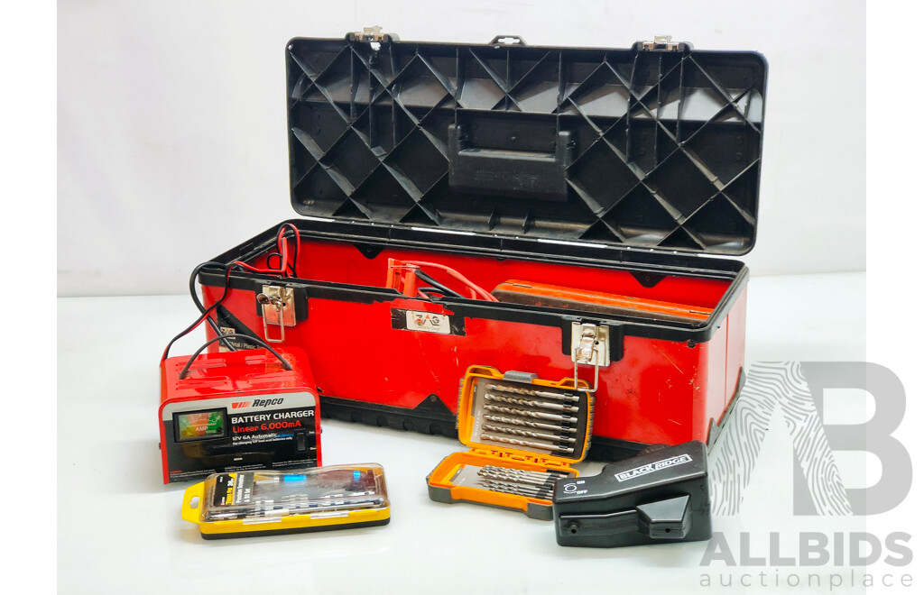ZAG Metal and Plastic Tool Box with Assorted Tools