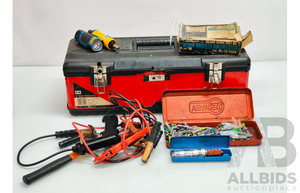 ZAG Metal and Plastic Tool Box with Assorted Tools