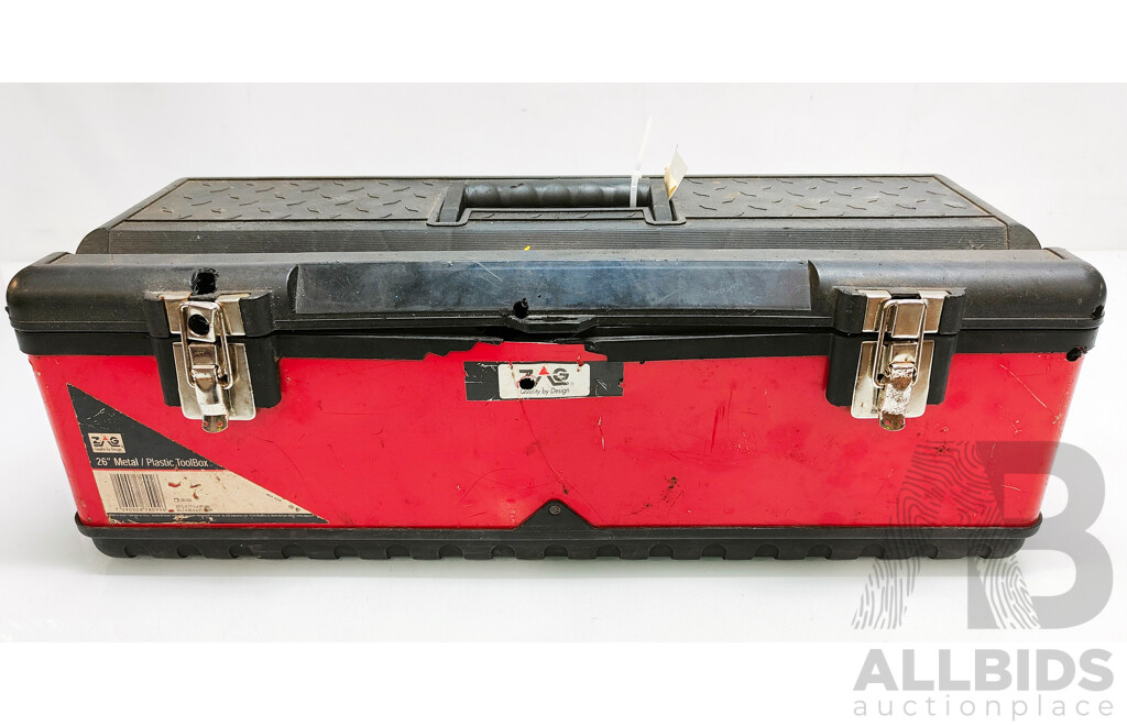 ZAG Metal and Plastic Tool Box with Assorted Tools