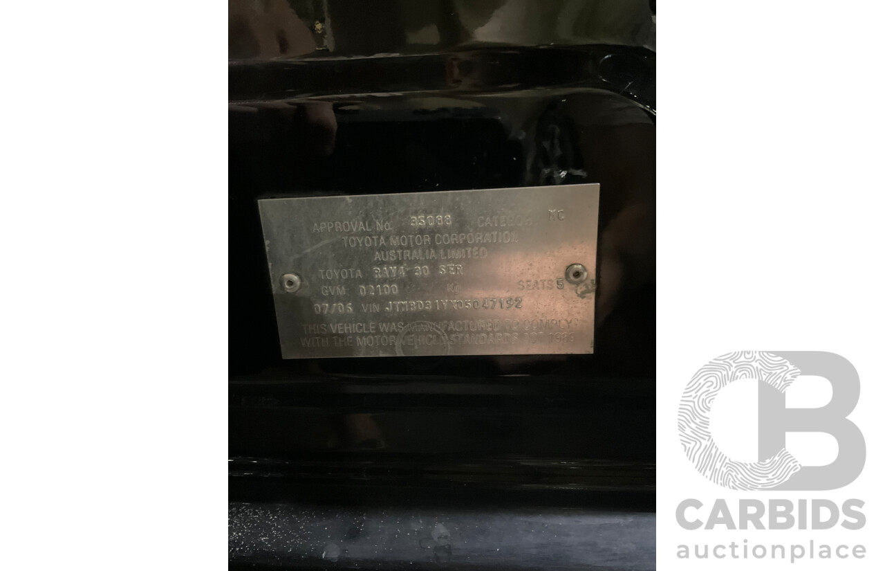 7/2006 Toyota Rav4 Cruiser L (4x4) ACA33R 4d Wagon Black 2.4L