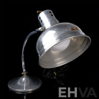 Retro Chromed Industrial Heat Lamp Retro Fitted to Desk Lamp