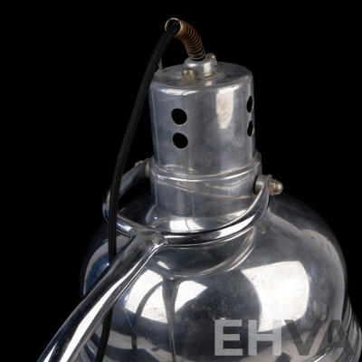 Retro Chromed Industrial Heat Lamp Retro Fitted to Desk Lamp