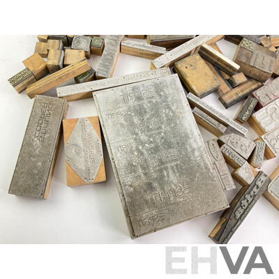 Selection of Vintage Printers Blocks Including Espirit, Kinky Hair, Dulux Paints, Girlock Brakes, Cooper Stirling and More
