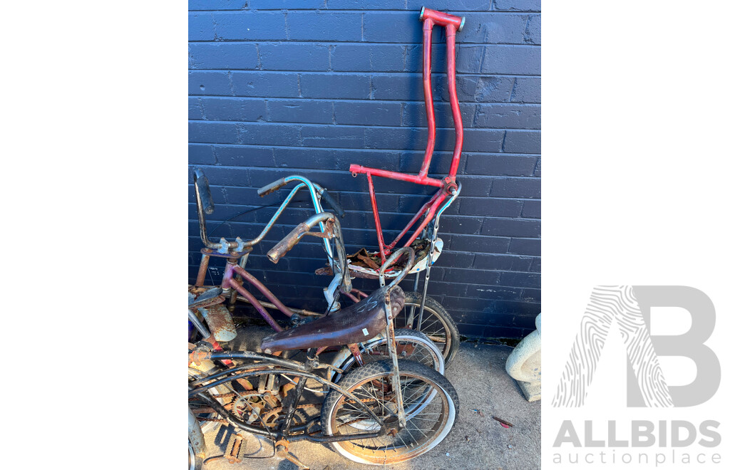 Three Vintage Dragster Bikes