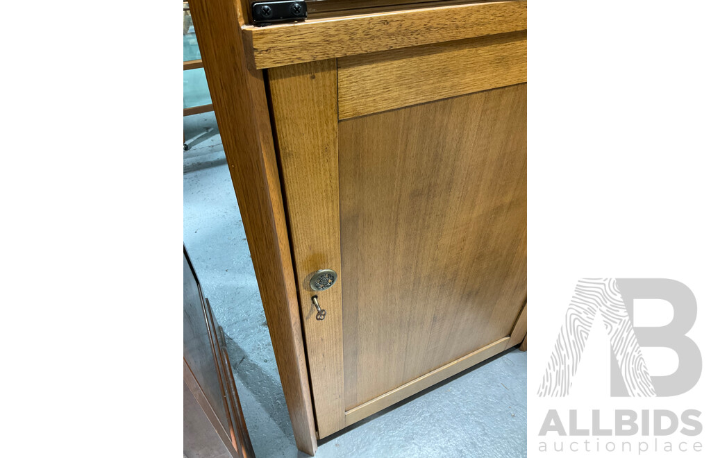 Teak Glass Front Corner Display Cabinet