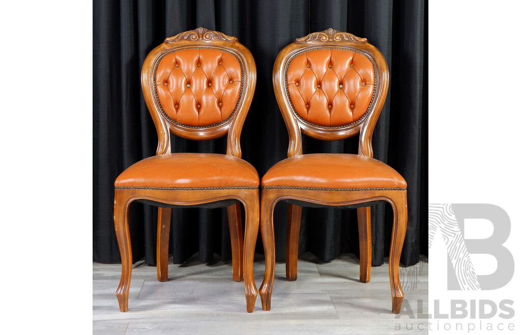 Pair of Leather Upholstered Dining Chairs