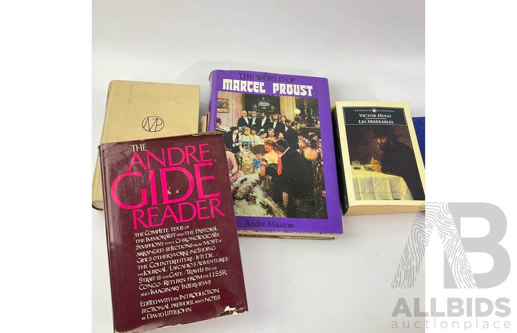 Collection of Vintage Books From Classic Authors Including Charles Dickens, Victor Hugo, Marcel Proust, Jean-Jacques Rosseau, Nancy Mitford and More