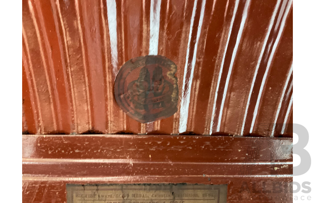 Antique Jones Bros & Co Wolverhampton Steel Travel Trunk with Corrugated Top