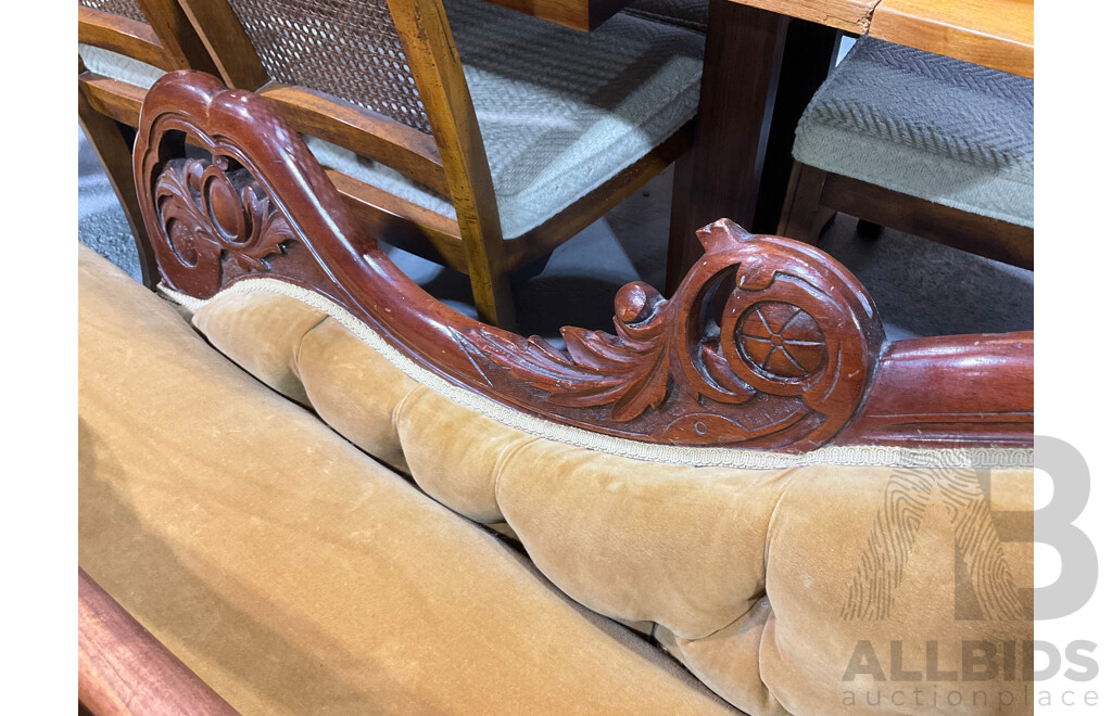 Victorian Style Cedar Chaise Lounge and Grandfather Chair
